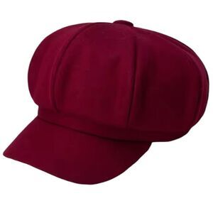 111‎ WINE RED WOOLEN NEWSBOY CAP NWT FOR AUTUMN/WINTER